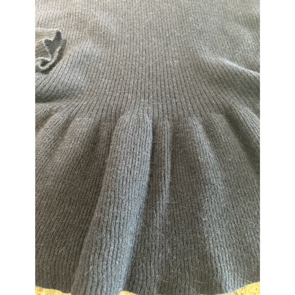 Tory Burch Madeline Med Wool Long Sleeve Rib Peplum Sweater Navy Blue Angora EUC - Picture 10 of 11